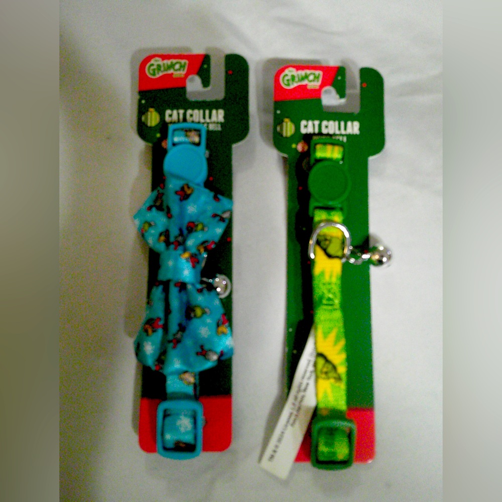 2 Dr Seuss The Grinch Cat Collars Large